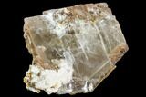 Lustrous, Yellow Apatite Crystal on Calcite - Morocco #107890-2